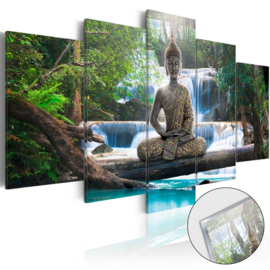 31 Buddha Waterval Acrylglas Schilderij
