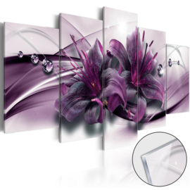 26 Modern Paars Bloemen Acrylglas Schilderij