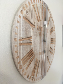 Landelijk Houten Wandklok 60cm