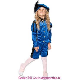 Pietje Velours blauw/zwart