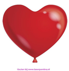 Hart Ballon effen rood 10"