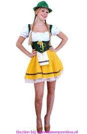 Dirndl kort geel/groen