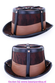 Steampunk hoed bruin decoratief 