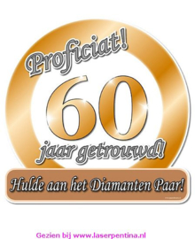 Huldeschild  metallic 60 jaar getrouwd