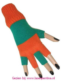Vingerloze Handschoenen oranje/groen