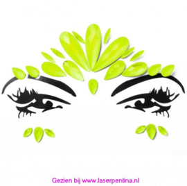 Neon Glow Gezichtssticker geel