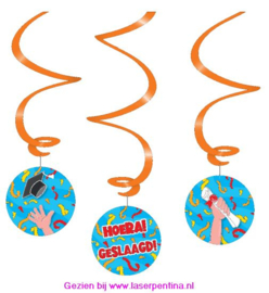 Hangdeco Swirl 'Geslaagd Hoera'