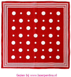 Zakdoek rood witte Bolletjes 