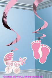 Hangdecoratie Swirl ‘It’s a Baby Girl