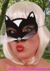 Oogmasker Kat luxe zwart klein