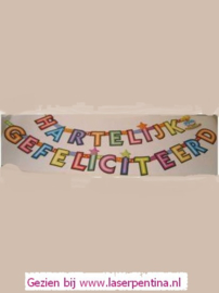 Letterslinger 'HARTELIJK GEFELICITEERD'