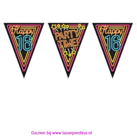 Vlaggenlijn Neon Happy '16'