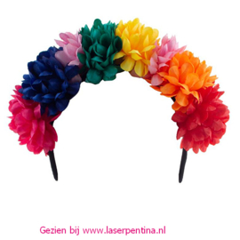 Diadeem met Bloemen multicolor