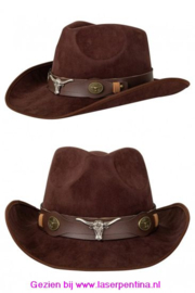 Cowboyhoed bruin leatherlook