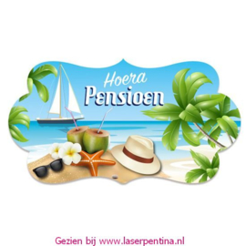 Feestbord 'Hoera Pensioen'