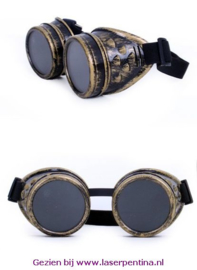 Steampunk Bril goud kleurig