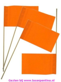 Vlag plastic op Stokje oranje