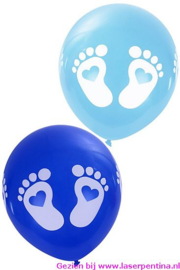 Thema Ballon Geboorte Voetjes blauw