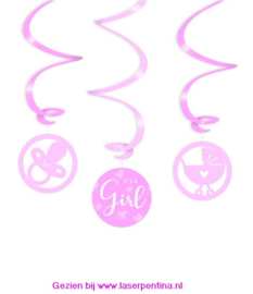 Swirl decorations - 't is a girl
