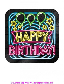 Huldeschild Neon  Happy Birthday