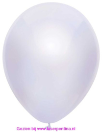 Effen Ballon Metallic Wit 30cm [100]