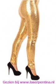 Legging Pailletten stretch vol goud