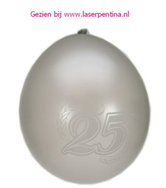Cijfer opdruk Ballon '25' zilver [8]