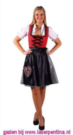 Dirndl 'Jana' rood-zwart