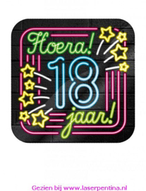 Huldeschild Neon  18 JAAR 