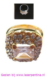 Macho Ring Strass goud