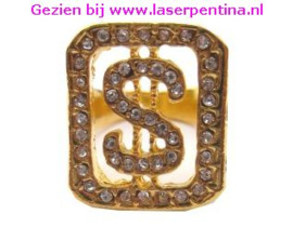 Ring goud + Strass $ teken