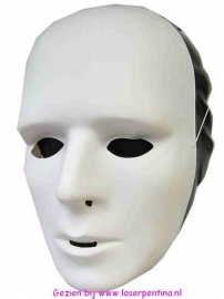 Grimeermasker wit plastic