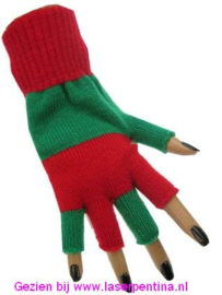 Vingerloze Handschoenen groen/rood