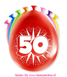 Cijfer opdruk Balloons '50'