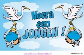 Vlag Hoera een Jongen