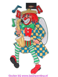 Wanddeco Clown 3D + Saxofoon 