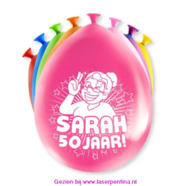 Cijfer opdruk Ballon '50' Sarah