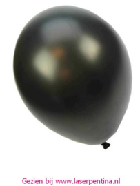 Effen Ballon 14" metallic zwart