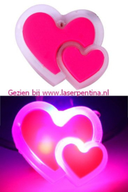 Broche Hartje duo met licht