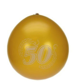 Cijfer opdruk Ballon '50' goud [8]