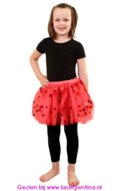 Tule Rokje rood met Dots