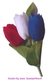 Broche 3 Tulpen rd/wt/bl