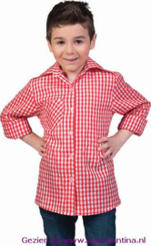 Overhemd geruit rood/wit Kind