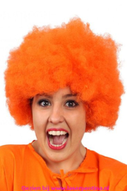 Afro Pruik oranje