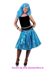 Disco Rok Pailletten blauw