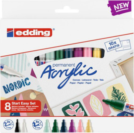 edding- Acrylic Marker starter set Nordic 8 ST 1-2/2-3mm / 4-SES8N