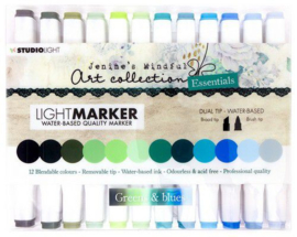 JMA-ES-MARK01-Studio Light Light Markers Jenine‘s Mindful Art nr.01-Greens & blues