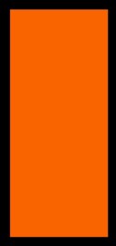 vierkant oranje linnen 13,5 X 27 cm.