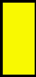 vierkant geel linnen 13,5 X 27 cm.