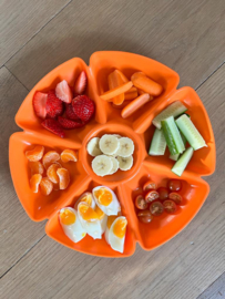Oranje snackschaal / monkey platter / hapjesshaal / apenbordje